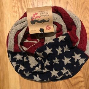American flag 4th of July infinity scarf knit